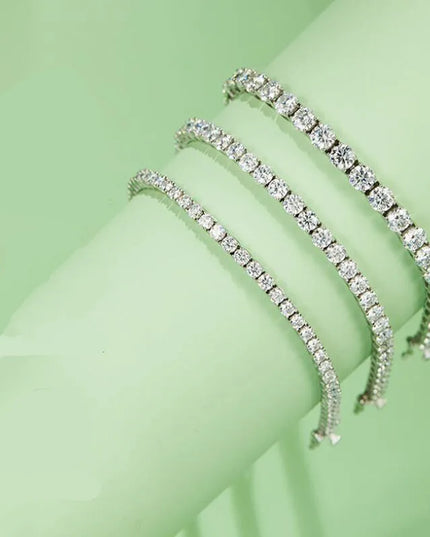 Real 3MM D VVS Moissanite Tennis Bracelet Passes Diamond Sparkling Test Solid S925 Jewelry Wedding Women Gift