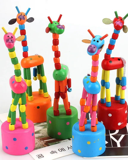Montessori Educational Toy Kid Wooden Toys for Children Early Learning Exercise Baby Fingers Flexible Materials Giraffe Toy Gift