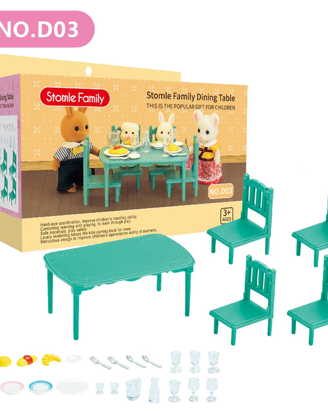 Toys Doll 1:12 Forest Family Montessori Kitchen Compatible Miniature Dollhouse Kitchen Accessories Furniture Pretend Play Gifts