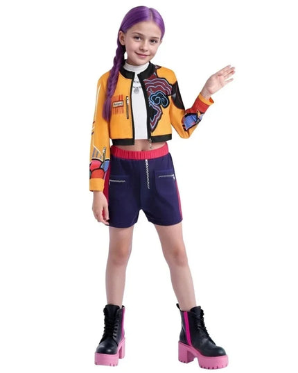 New Kids K-pop Demon Hunters Cosplay Mira Rumi Zoey Costume Girls Uniform Halloween Party 3D Printed Disguise Party Costumes
