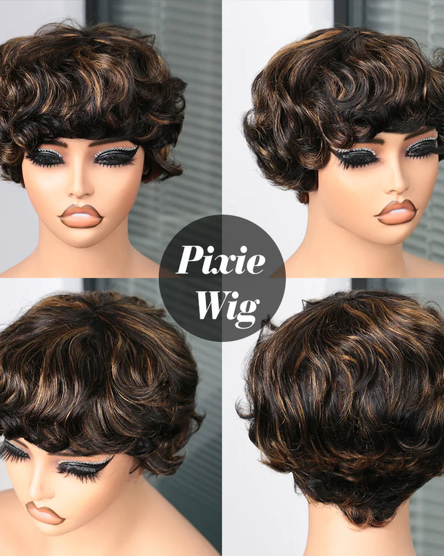 Short Human Hair Wigs for Black Women Pixie Cut Wig Human Hair Wig Glueless Wigs for Women Short Pixie Straight Human Hair Wigs