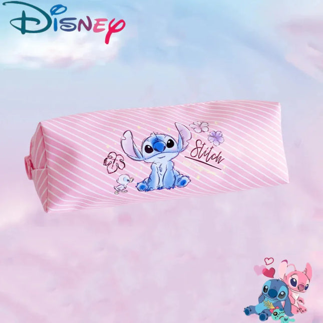 Disney Stitch Anime Pencil Case Stitch Print Pen Bag  Cartoon Students Storage Bag Stationery kids Toy Student Christmars Gift