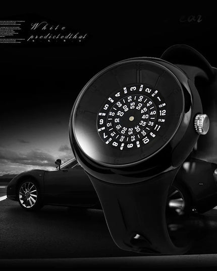 men's watch with a unique dial design, sporty flair, and a comfortable resin strap for both style and comfort.