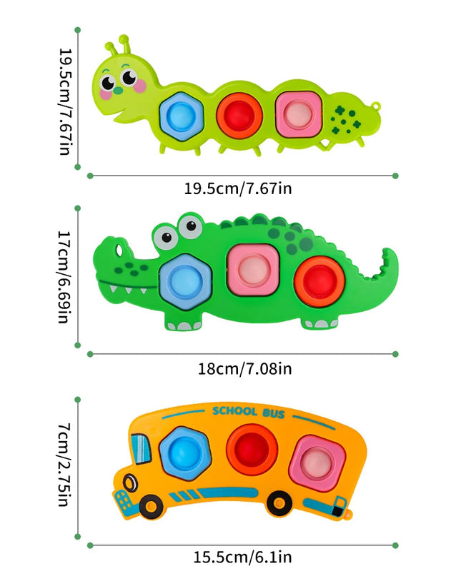 Finger Press Fidget Toys for Children Baby Sensory Finger Exercise Activity Motor Skills Educational Stress Relief Kids Toy Gift