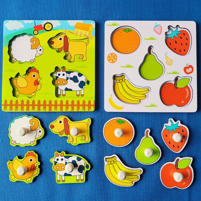 Montessori Wooden Games Baby Toys Puzzle Geometry Educational Games Kids Development Early Learning Toys For Children 1 Year 2