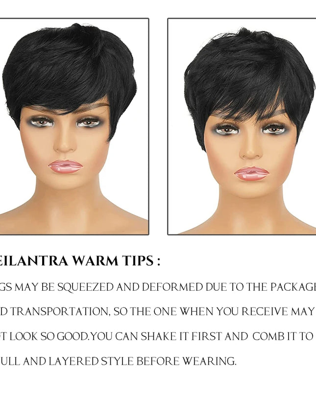 Short Human Hair Wigs for Black Women Pixie Cut Wig Human Hair Wig Glueless Wigs for Women Short Pixie Straight Human Hair Wigs