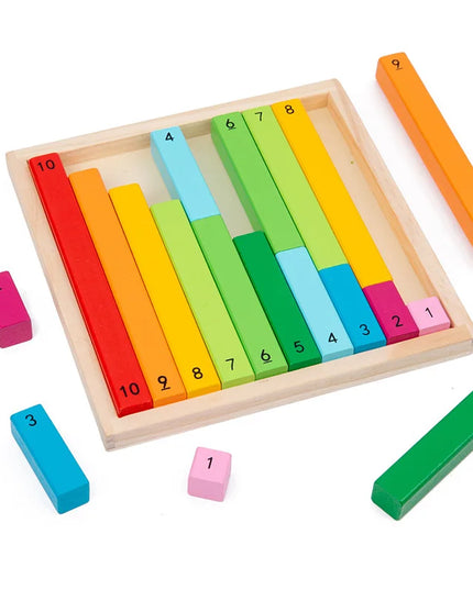 Wooden Montessori Teaching Aids Math Toys Color Fraction Sticks Kindergarten Early Education Learning Educational Toys For Kids
