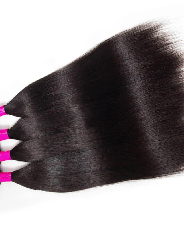 Straight Brazilian Human Hair Bundles 100% Remy Hair Extensions 1/3/4 PCS Natural Black Brazilian Hair Weave Bundles 14-30 Inch