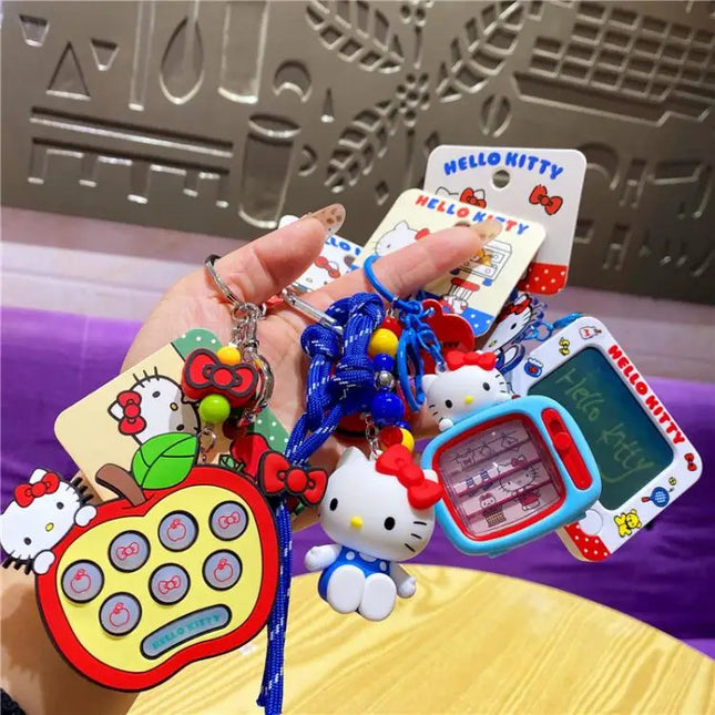 New Hello Kitty Creative Keychain Backpack Pendant Car Interior Couple Accessories Cartoon Decoration Children's Birthday Gift