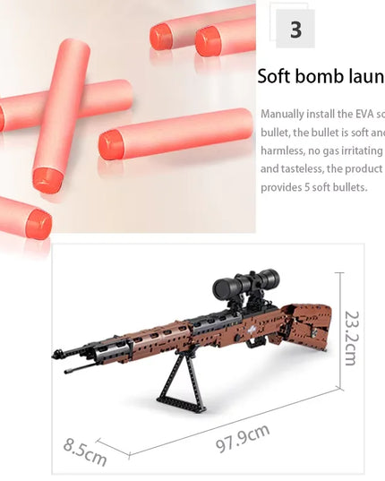 high power lens Cada City Police Military Weapon Sniper Rifle series Building Blocks WW2 For Assault Rifle Bricks Toys Kids Gift