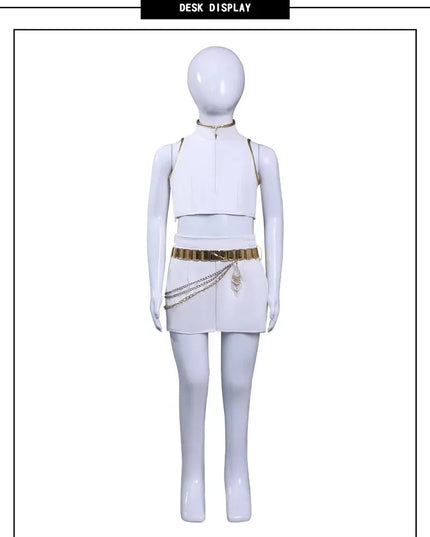 IN STOCK Rumi Mira Zoey White Leather Singing Suit Costume Set Halloween Carnival Role Play Party For Girls