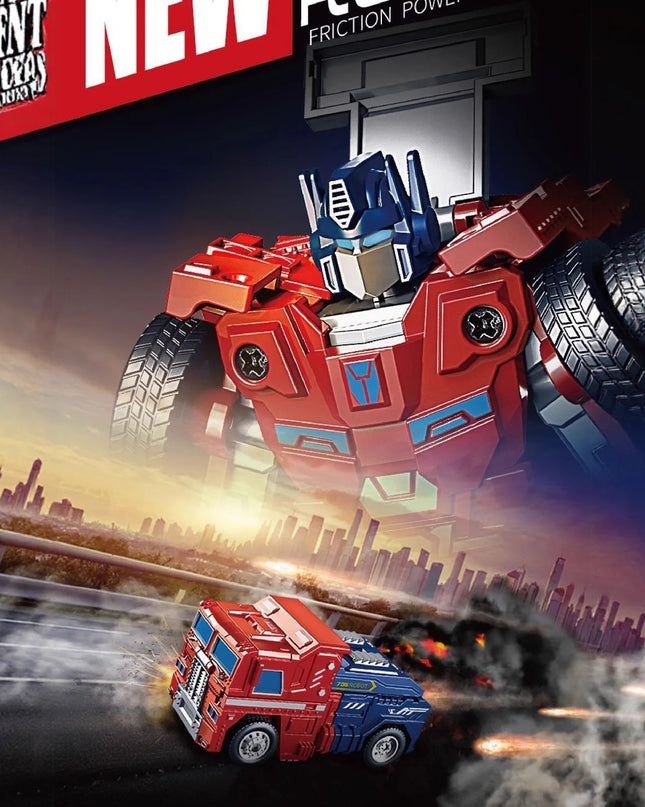Children's transformable car toys, baby truck, mecha, robot, Police officer model, educational boy,Children's transformable toys