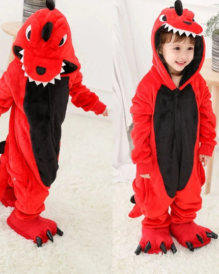 Dinosaur  Anime Cosplay Costumes Boys Girls Jumpsuit Adults Hooded Pajamas Kids Kigurumi Unicorn Cartoon Onesies For Christmas