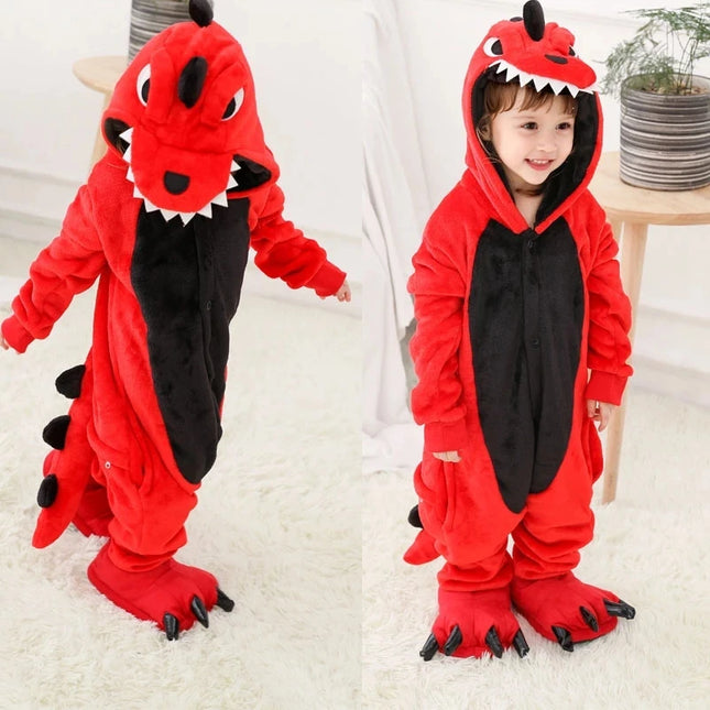 Dinosaur  Anime Cosplay Costumes Boys Girls Jumpsuit Adults Hooded Pajamas Kids Kigurumi Unicorn Cartoon Onesies For Christmas