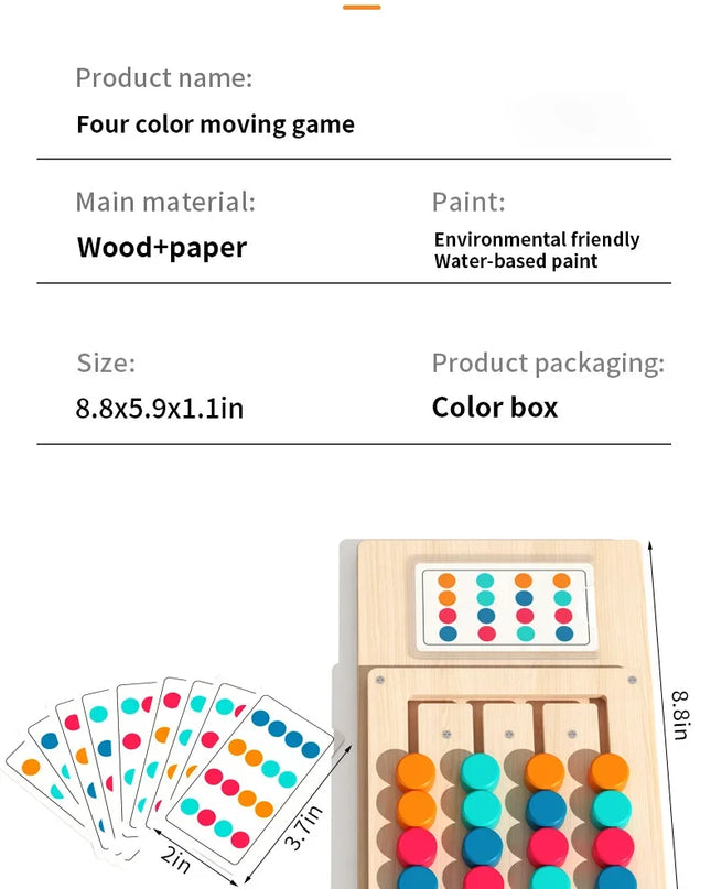 Montessori Wooden Color Shape Matching Cognition Learning Game Board Toys Early Education Children Brain Logic Thinking Develop