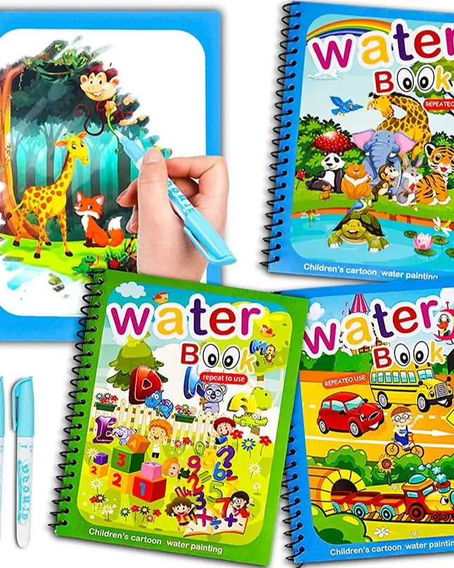 Magical Book Water Drawing Montessori Toys Reusable Coloring Book Magic Water Drawing Book Sensory Early Education for Children