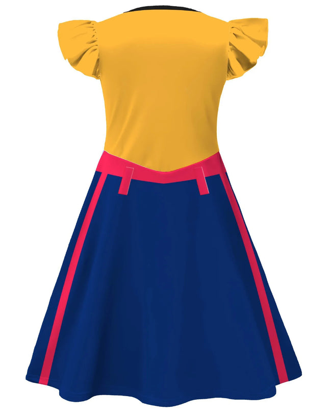 Kids Zoey Mira Rumi Demon Cosplay Costume Girls Huntrix Flying Sleeve Dress For Halloween K-Pop Idol Hunters Role Play Outfits