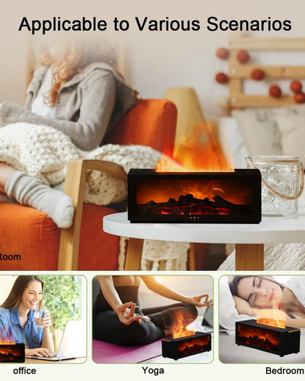 Air Humidifier Essential Oils Humidifiers Home Aroma Humidifier Flame Automatic Fragrance Diffuser With LED Light Remote Control