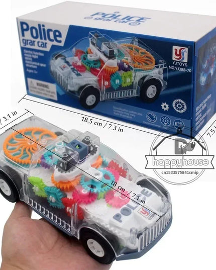 Baby toys Toddler Police Car Electric Vehicle Toy Auto Driving Transparent Gears Music Lights Cars Toys for Kids Boys