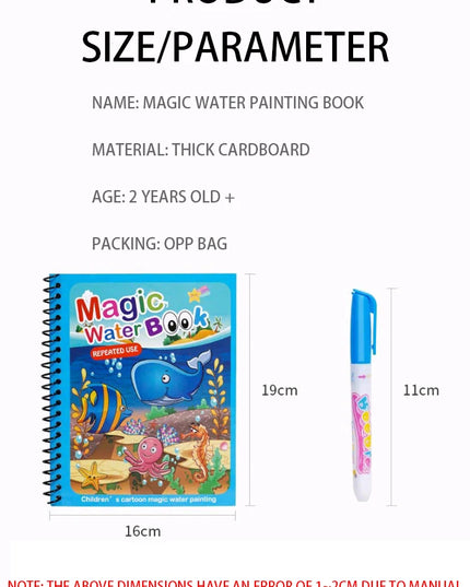 Magical Book Water Drawing Montessori Toys Reusable Coloring Book Magic Water Drawing Book Sensory Early Education for Children