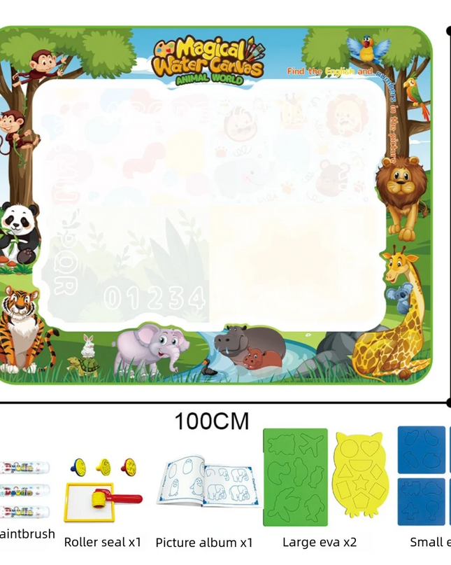 Magic Water Drawing Mat Extra Large Water Doodle Toy Set Painting Board Children Educational Toys Gift for Kids Multiple Size
