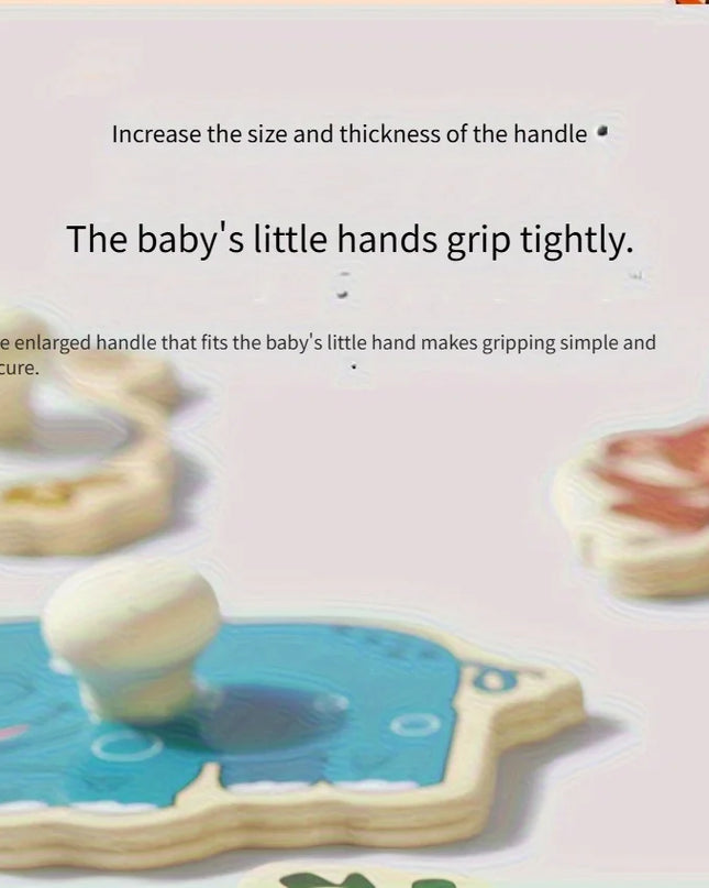 Montessori early education geometry beginner puzzle board, hand-held fixed board puzzle development, puzzle block shape matching