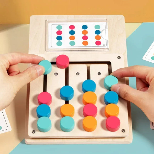 Montessori Wooden Color Shape Matching Cognition Learning Game Board Toys Early Education Children Brain Logic Thinking Develop