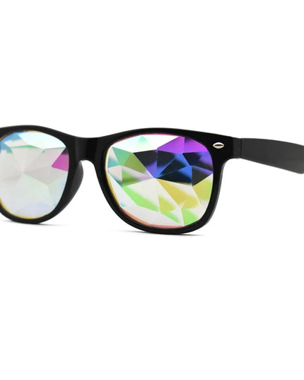 Classic Square Party Sunglasses Women Men Fashion EDM Light Diffraction Futuristic Rave Festival Sun Glasses Psychedelic Prism