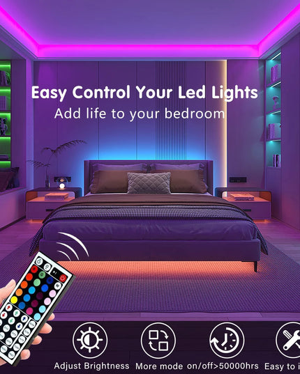 Led Strip Lights with 44 Key Remote Control 1m 5m 10m 20m RGB Tape Led Wall Room for Home Bedroom Party Decor TV Backlight