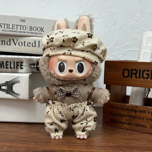 Suitable for 17cm Labubu Clothes Cute Overalls Skirt Suit V1 V2 V3 DIY Clothing Accessories Creative Children's Toy Gifts