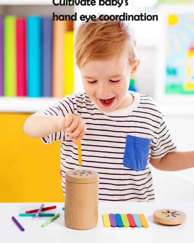 Montessori Toys Wooden Color Sorting Toys Fine Motor Skills Sensory Matching Games Educational Kid Toys For 1-3 Year Old 3+ Gift