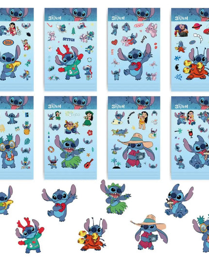 32Sheets Children DIY Puzzle Sticker Cartoon Stitch Character Assemble Stickers Kids Toys Boys Girls Gifts