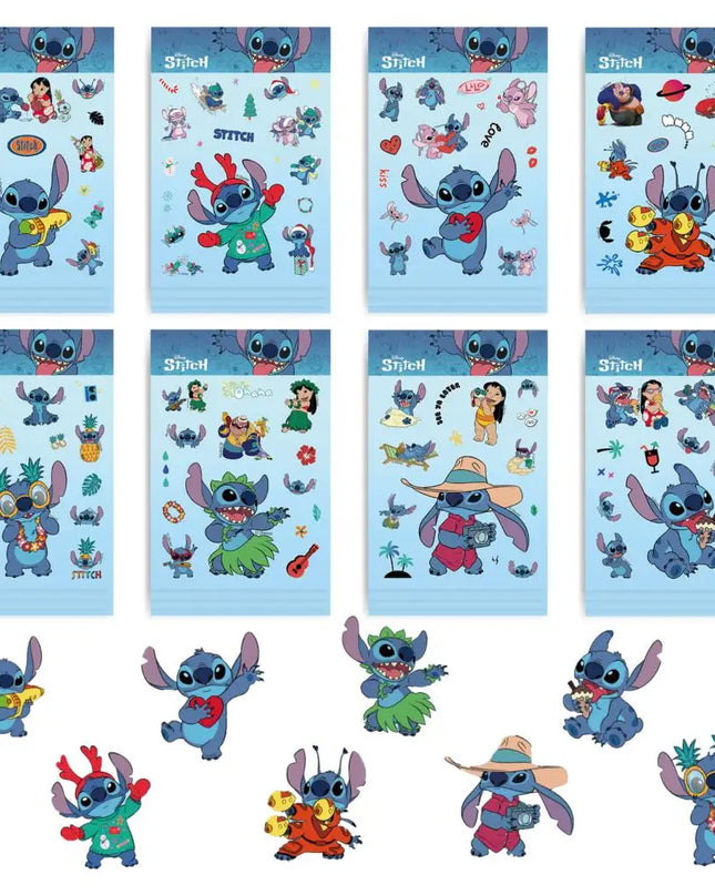 32Sheets Children DIY Puzzle Sticker Cartoon Stitch Character Assemble Stickers Kids Toys Boys Girls Gifts