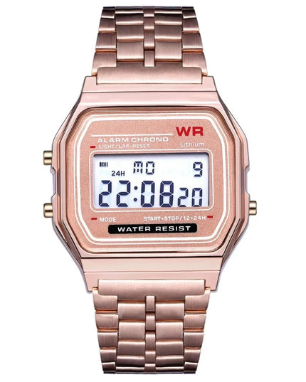 F91W Non-Waterproof Steel Band Watch For Women, Men, Business Clock, Multi-Functional LED Digital Sports Watch, Electronic Clock