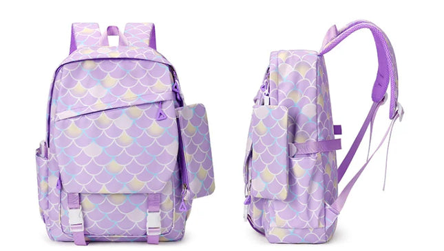 3pcs Hello Kitty Colorful Backpack with Lunch Bag Rucksack Casual School Bags for Boys Girls Women Student Teenagers Sets