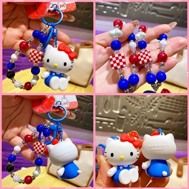 New Hello Kitty Creative Keychain Backpack Pendant Car Interior Couple Accessories Cartoon Decoration Children's Birthday Gift
