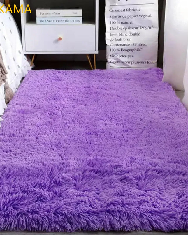 VIKAMA Silk wool Solid Colour Living Room Bedroom Bedside Sofa Soft Mat Home Light Luxury Non-slip Dirty Resistant Washable Rug