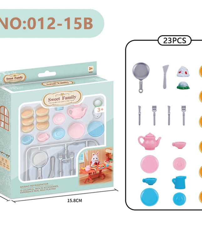 Toys Doll 1:12 Forest Family Montessori Kitchen Compatible Miniature Dollhouse Kitchen Accessories Furniture Pretend Play Gifts