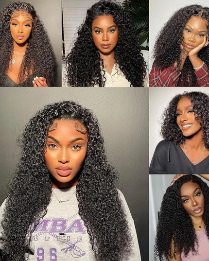 13x4 HD Lace Frontal Wig Deep Wave Frontal Wig 100% Brazilian Curly Human Hair Wigs 4x4 Transparent Lace Front Wig Pre Plucked