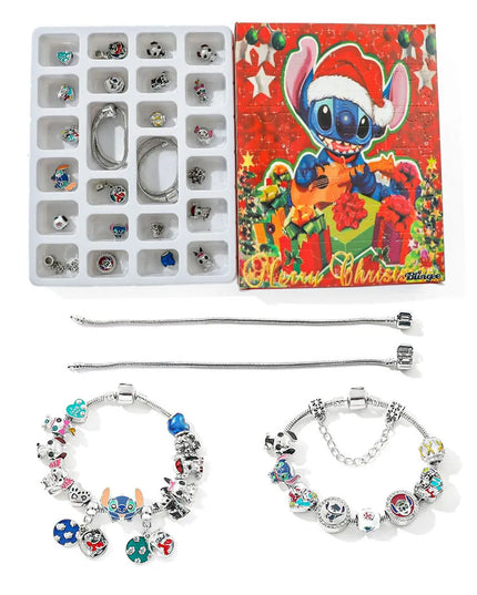 Christmas Disney Stitch Charm DIY Bracelet Fashion Cute Advent Surprise Blind Box for Friend Festival Jewelry Unique Gift