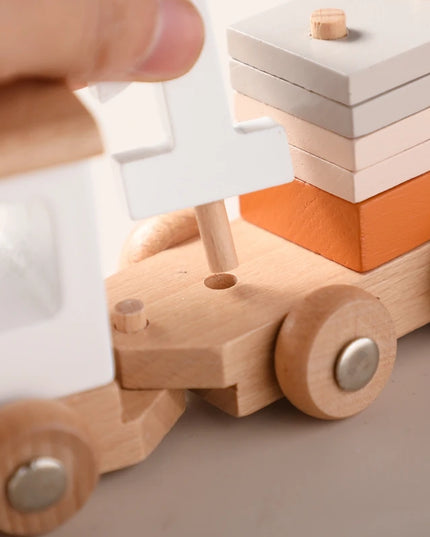 Montessori Toys Wooden Train Birthday Toy Baby Educational Toys Wooden Trolley Baby Learning Toys Number Of Wood Baby Toys Gifts