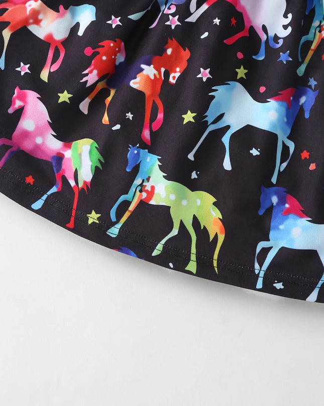 New Baby Girl Clothes Dress Casual Color Unicorn Dinosaur Lovely Korean Summer Cotton Clothing Children Kids Baby Girl Dresses