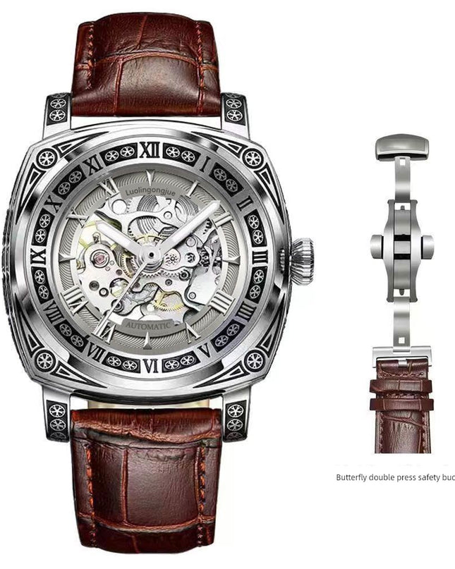 High-End Authentic Automatic Hollow Mechanical Watch Men Business Famous Watch Artificial Exactly the Same High-End Version Watch for Men