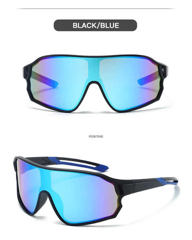Outdoor cycling sunglasses bicycle windproof sunglasses dazzle color lens sunshade sports sunglasses