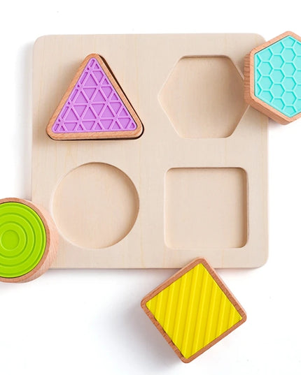 Montessori Wood Toys 0-12Months Baby Colorful Geometry Grasping Board Toys Newborn Sensory Touch Shape Recognition Game Toy Gift