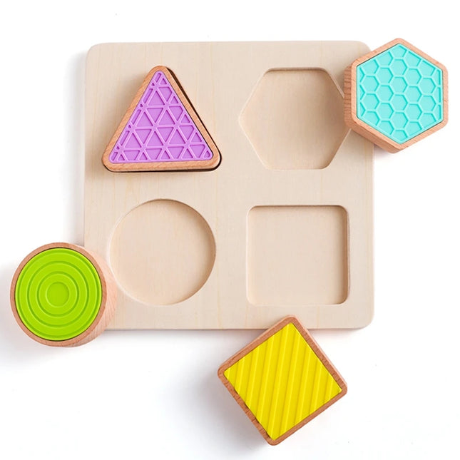 Montessori Wood Toys 0-12Months Baby Colorful Geometry Grasping Board Toys Newborn Sensory Touch Shape Recognition Game Toy Gift