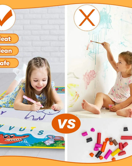 Magic Water Drawing Mat Reusable Doodle Painting Board with Pens Montessori Educational Toys for Kids Halloween Christmas Gift