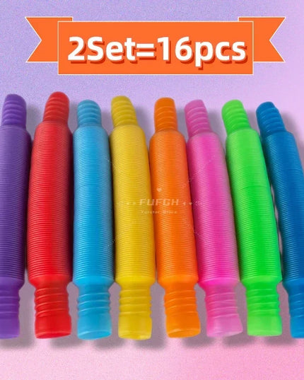 8 16 24 32 Pcs Pop Tubes Sensory Toys UrChoice Fine Motor Skills & Learning for Toddlers Fidget Toys and Party Favors for Kids