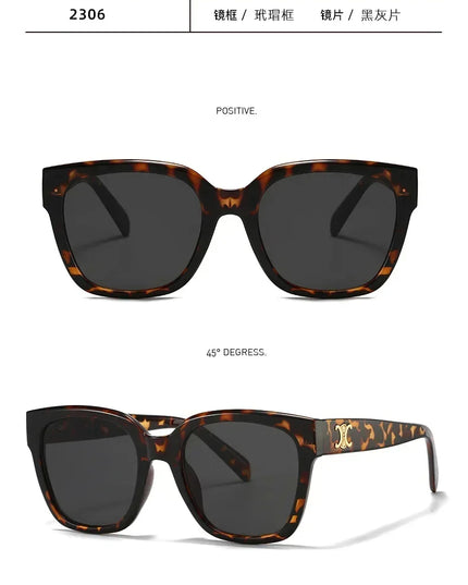 Man Summer 2025 new sunglasses high-end square slimming Facebook same style sunglasses anti UV simple women's version