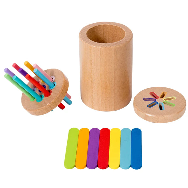 Montessori Toys Wooden Color Sorting Toys Fine Motor Skills Sensory Matching Games Educational Kid Toys For 1-3 Year Old 3+ Gift